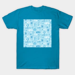 Light Blue Funky Fishes T-Shirt